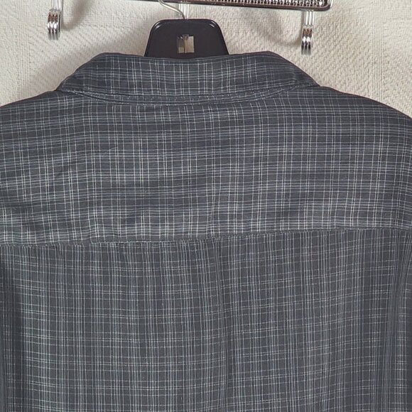 George Black Grey Check Poly SS Button Chest Pocket Button Up Shirt Sz 3XL 54-56 - Picture 8 of 16
